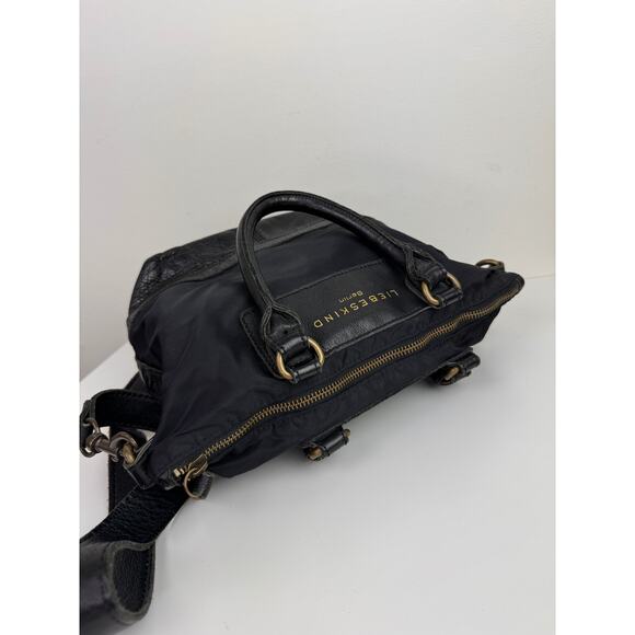 LIEBESKIND Arielle C Black Leather Satchel Removable Strap Purse Shoulder Bag - Picture 5 of 10